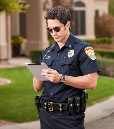 Cop with tablet